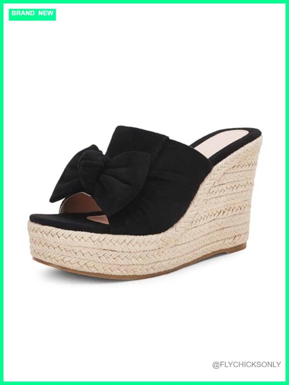 Womens Platform Espadrille Wedge Sandals Slip On Peep Toe Mules